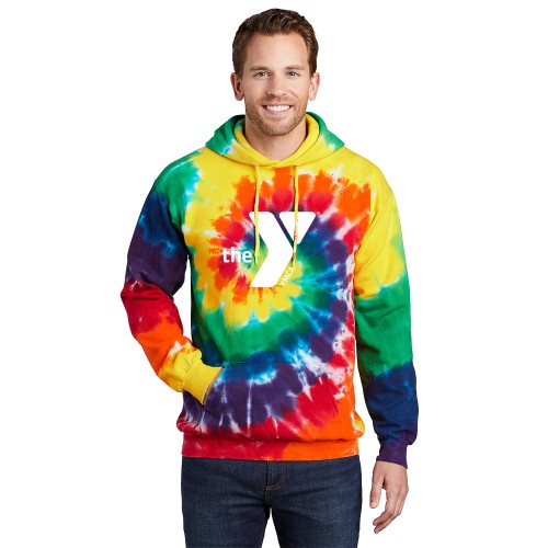 Adult Hooded Tie Dyed Sweat Shirt - Screen Print Adult Hooded Tie Dyed Sweat Shirt - Screen Print